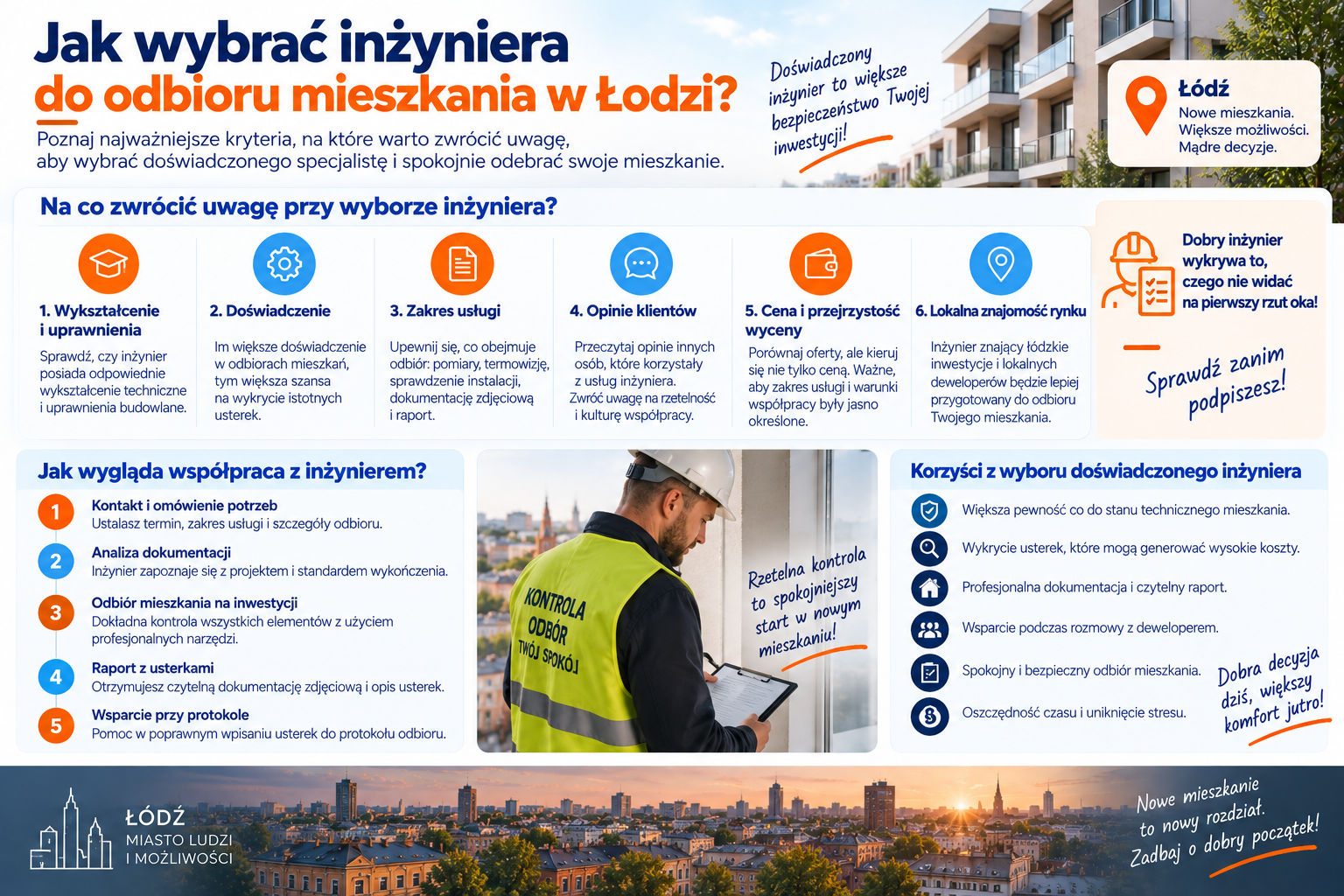 Jak wybrać inżyniera do odbioru mieszkania w Łodzi?